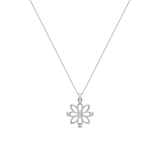 Enchanted Floral Grace Custom Silver Pendant with Chain