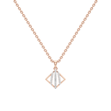 Gleaming Diamond Reflection Contemporary Silver Pendant with Chain