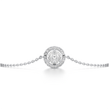 Solitaire Diamond Halo Bracelet with Chain