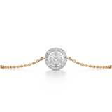 Solitaire Diamond Halo Bracelet with Chain
