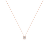 Solitaire Diamond Halo Pendant with Chain