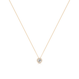 Solitaire Diamond Halo Pendant with Chain