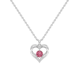 Twin Hearts Embrace Silver Pendant with Chain