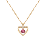 Twin Hearts Embrace Silver Pendant with Chain