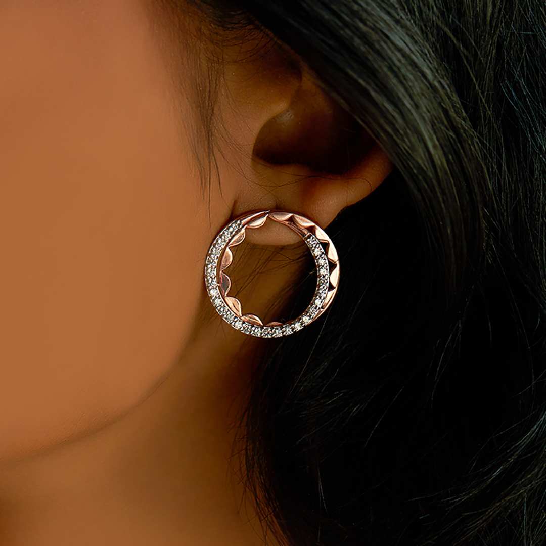 Rose gold earrings online discount