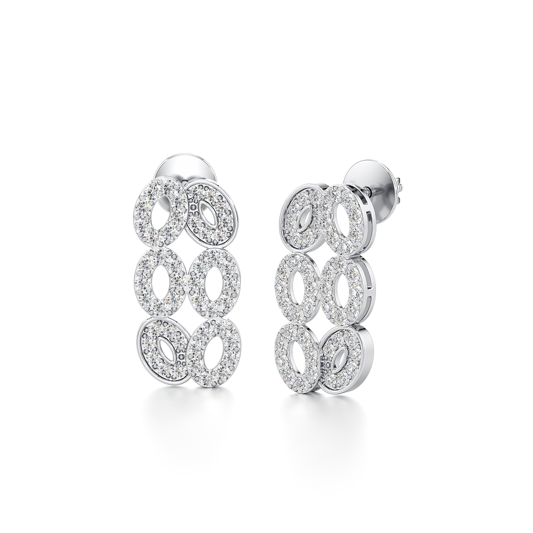 Round Cut Three-prong Martini Lab Diamond Stud Earrings | Ritani