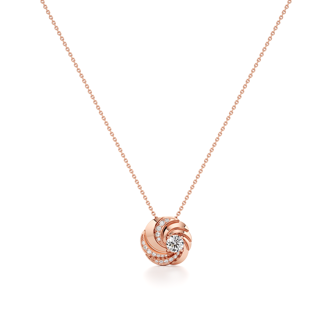 Spiral Solitaire Diamond Pendant without Chain